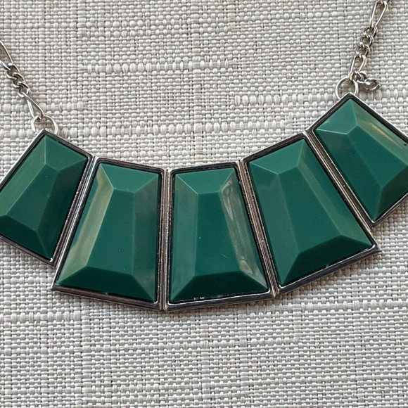 Necklace Women Fashion Jewelry Green Faux Stone Pendant Statement Neckalce - Picture 5 of 11